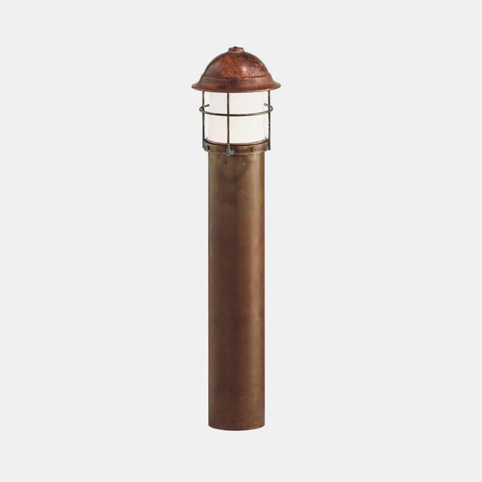 Garden Lamp Bollard i koppar, mässing och glas 2 storlekar - Garden av Il Fanale Viadurini