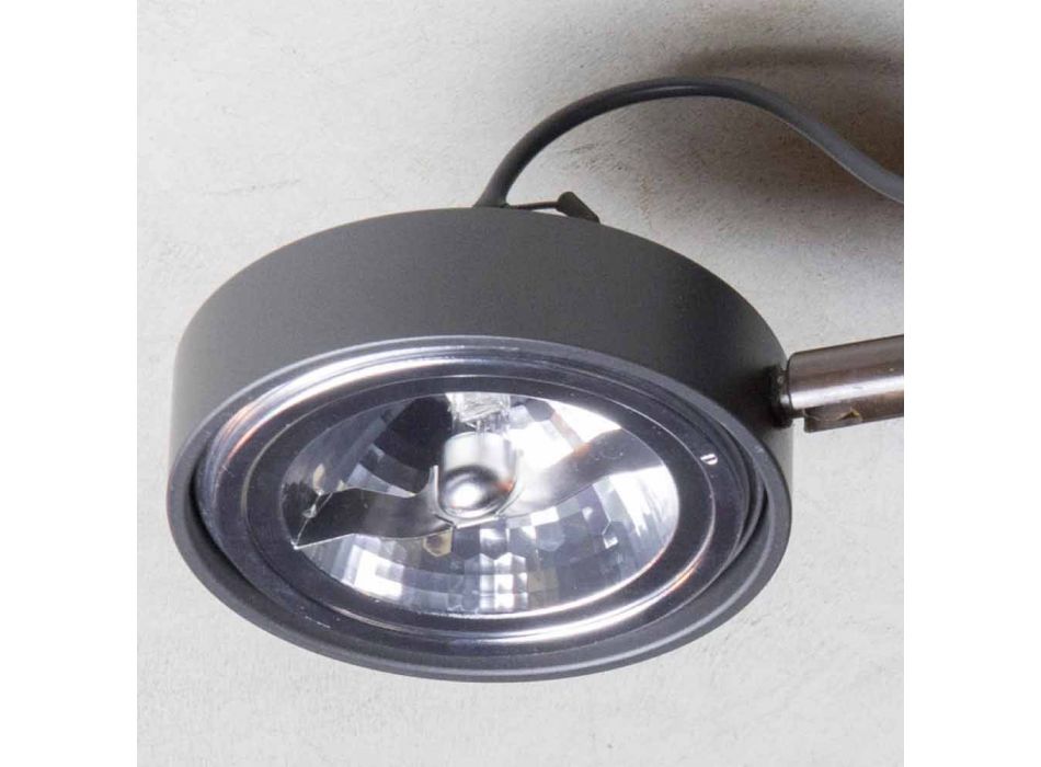 Aluminiumlampa med 2 justerbara lampor handgjorda tillverkade i Italien - Gemina Viadurini