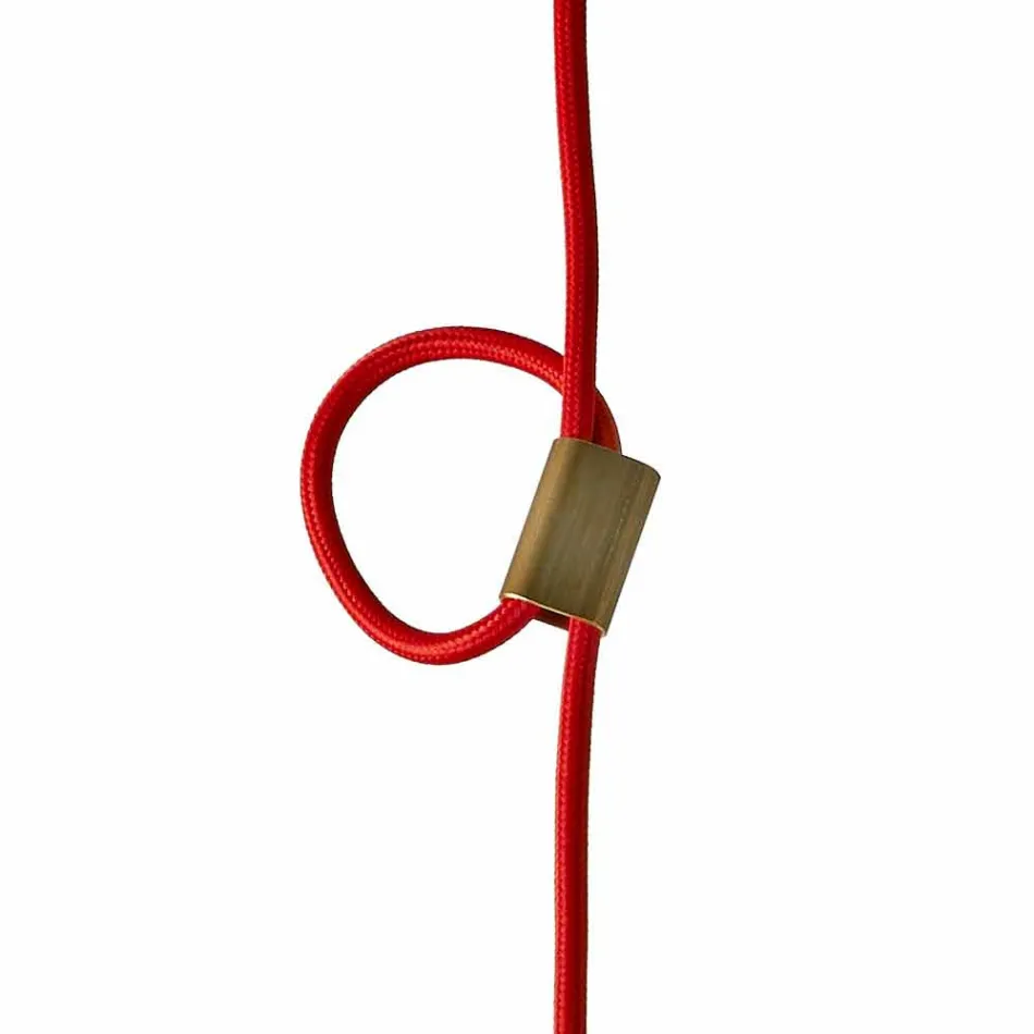 Lampa i bokskog och suspenderad keramik gjord i Italien Asien Viadurini