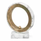 Lampa i vit Carrara marmor och mässing Made in Italy 2 Dimensioner - Nazife Viadurini