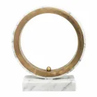 Lampa i vit Carrara marmor och mässing Made in Italy 2 Dimensioner - Nazife Viadurini