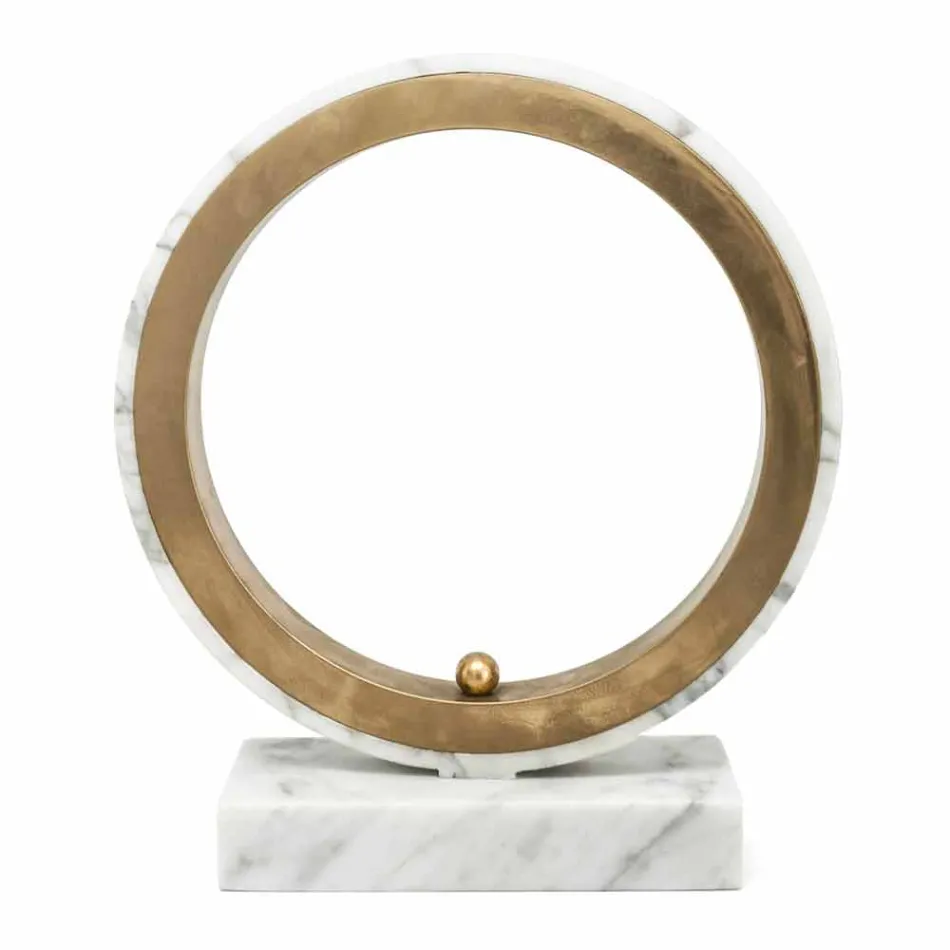 Lampa i vit Carrara marmor och mässing Made in Italy 2 Dimensioner - Nazife Viadurini