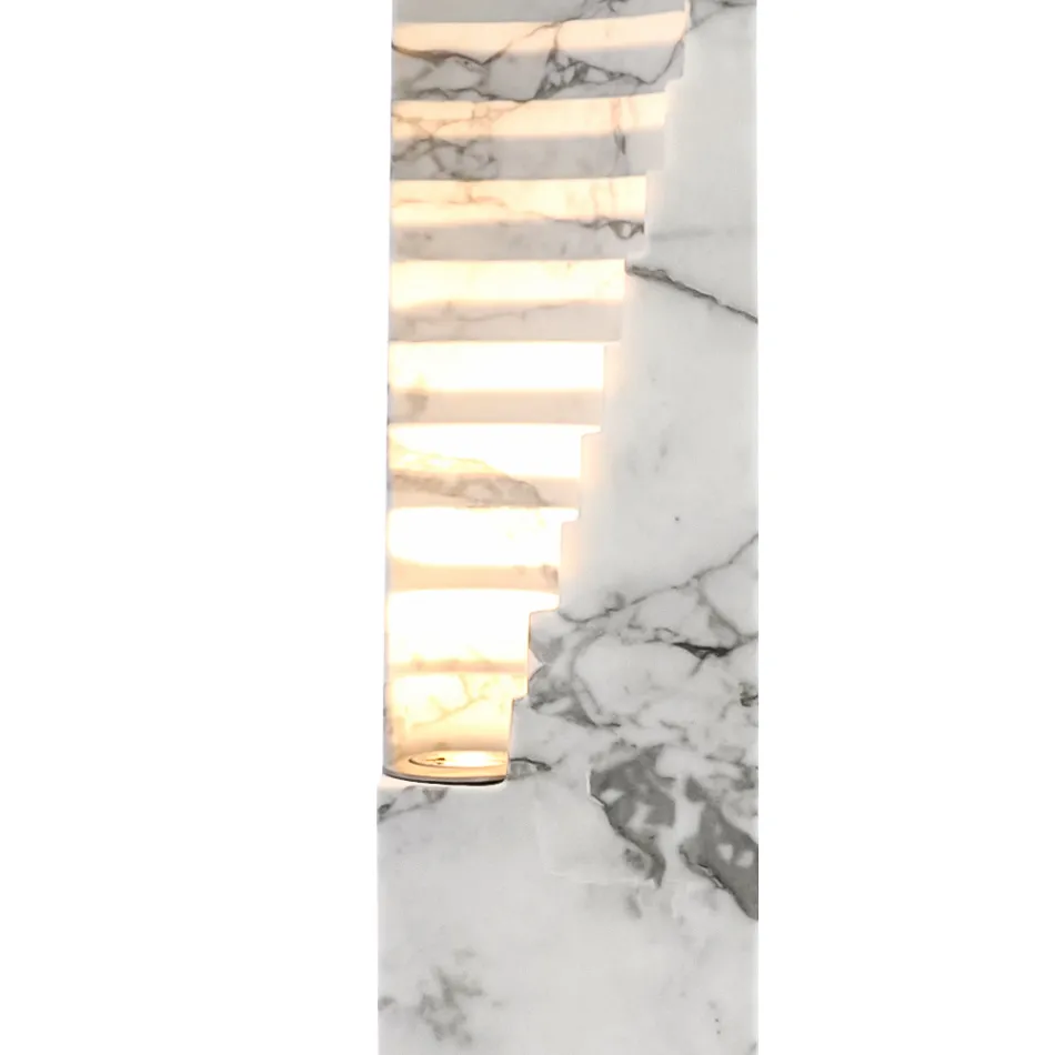 Lampa i Paonazzo-marmor och olika storlekar Tillverkad i Italien - Daichi Viadurini