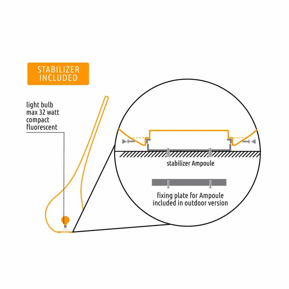Design plastlampa med lysande blommavas - Ampull från Myyour Viadurini
