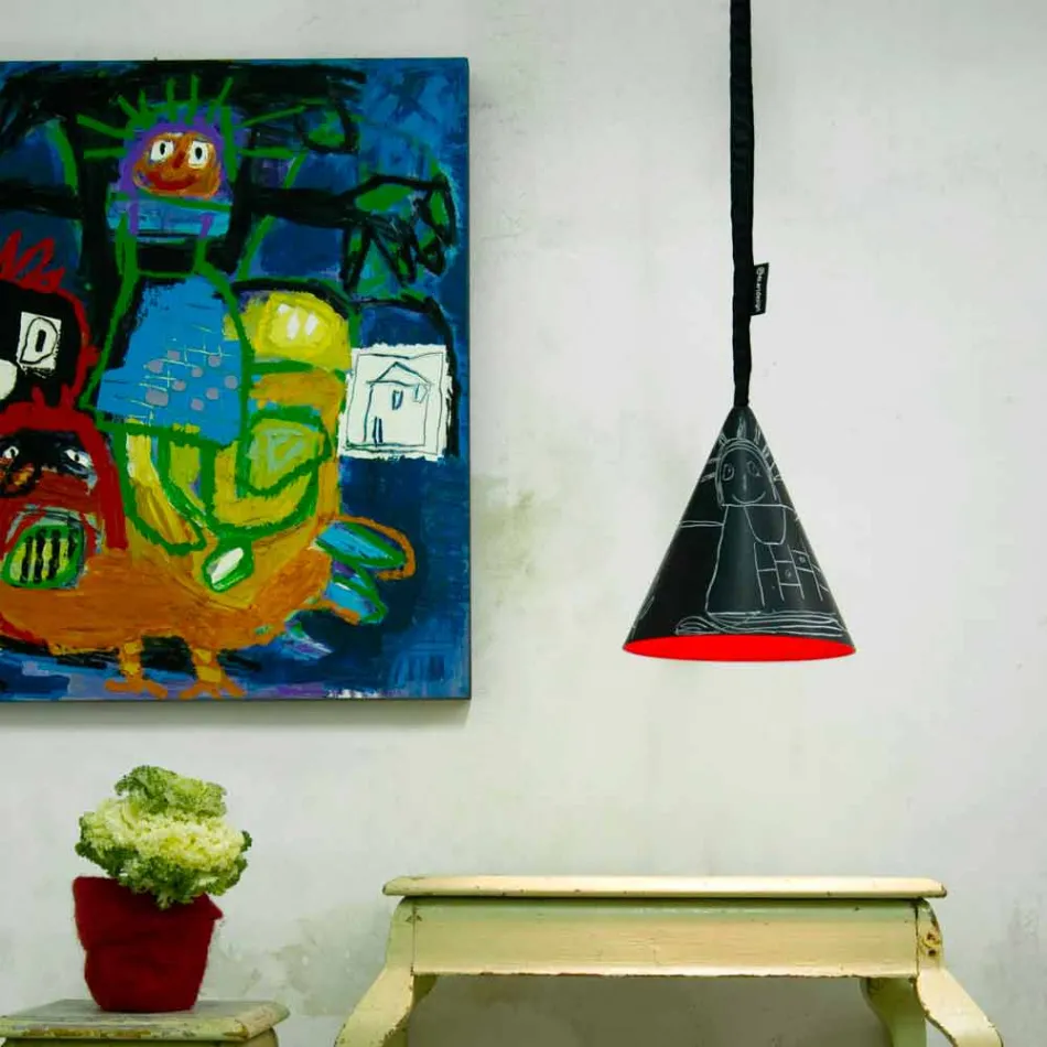 Resin pendant lampa In-es.artdesign Jazz Modern blackboard Viadurini