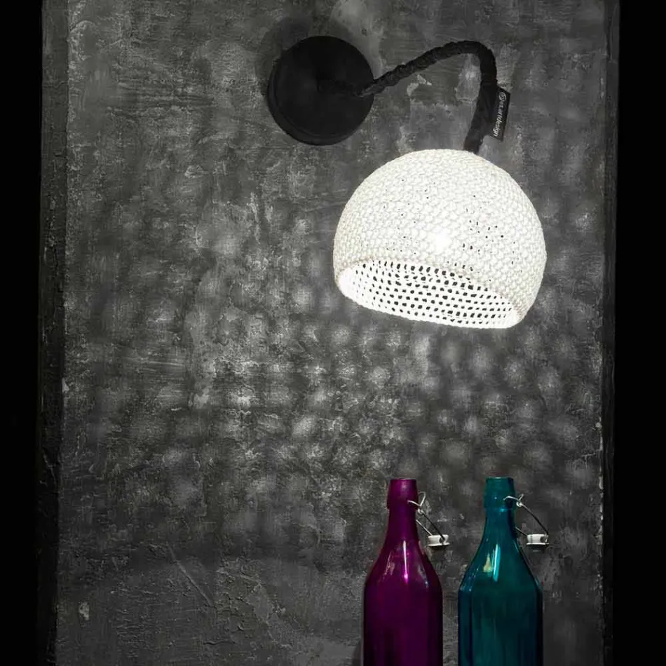 Plast- och bomullsvägglampa In-es.artdesign Modern A1-textur Viadurini
