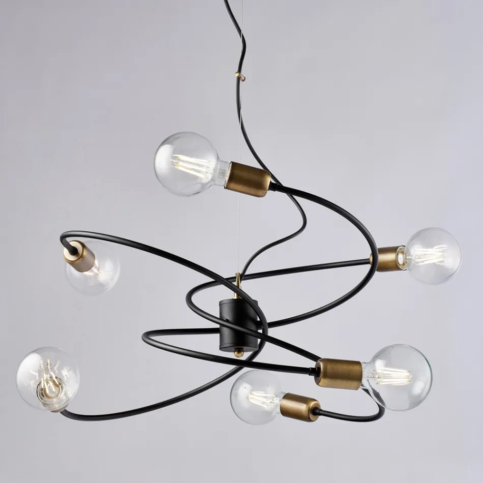 Italienskt tillverkad lampa i glas och metall för eleganta utrymmen – Venere Viadurini