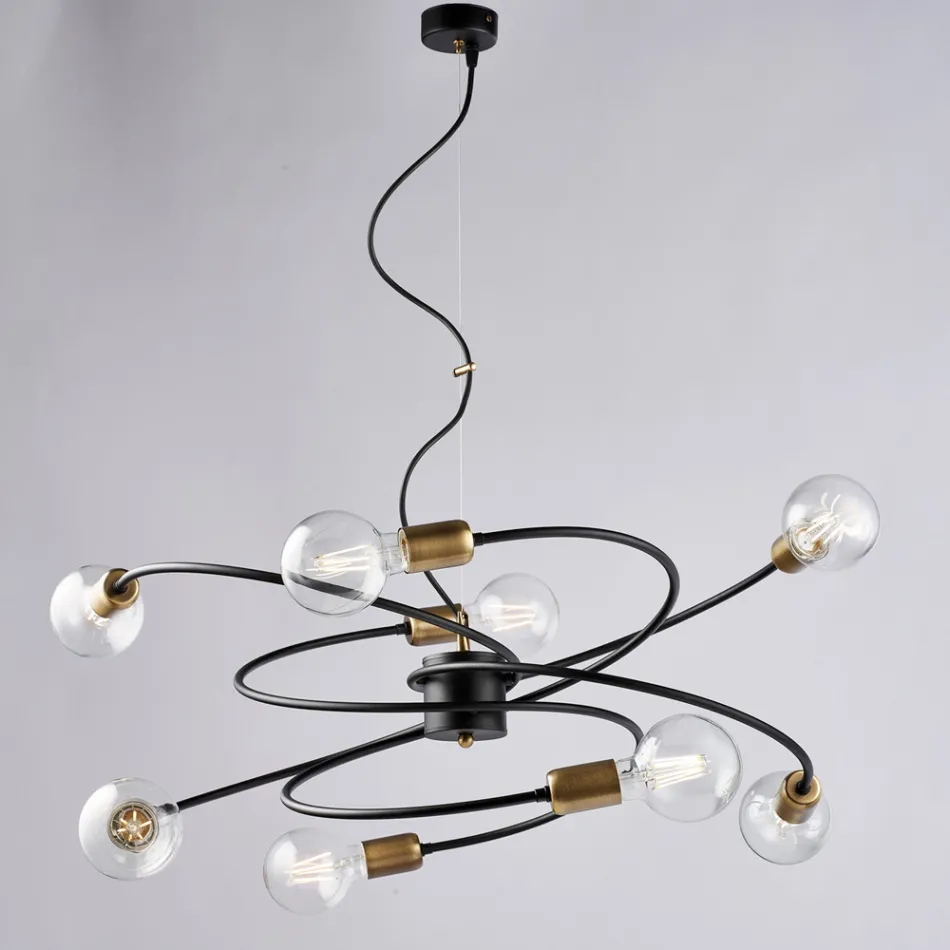 Italienskt tillverkad lampa i glas och metall för eleganta utrymmen – Venere Viadurini