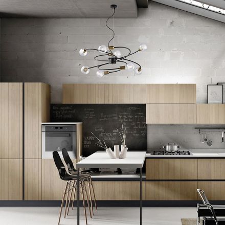 Italienskt tillverkad lampa i glas och metall för eleganta utrymmen – Venere Viadurini