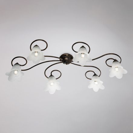 Tillverkad i Italien, glas- och metalllampa för raffinerade interiörer – Cometa Viadurini