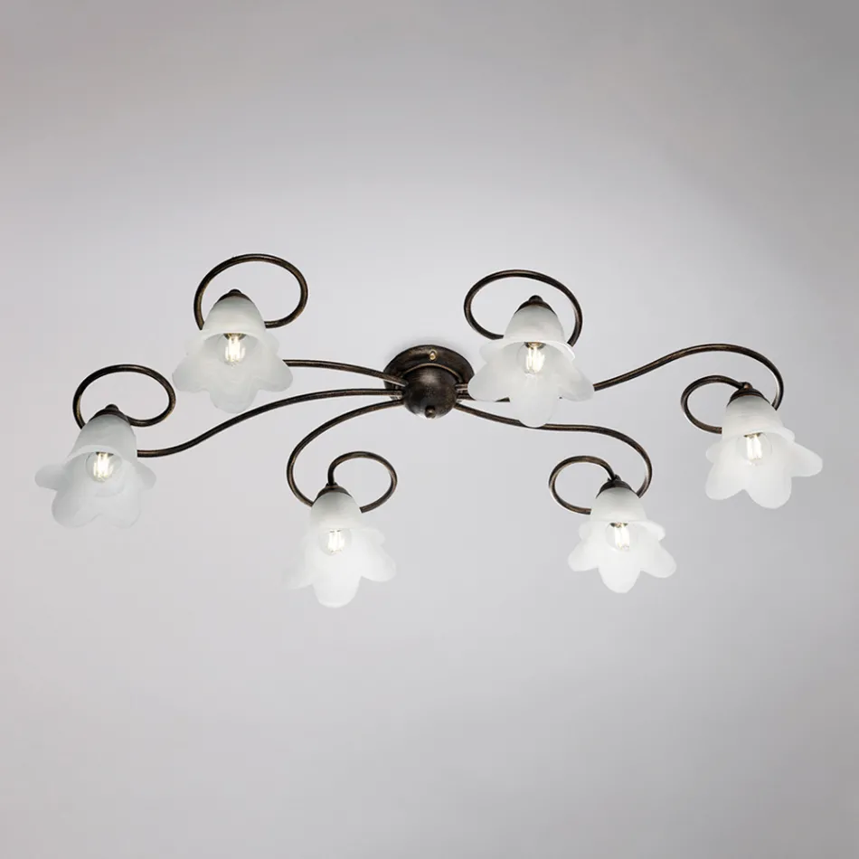 Tillverkad i Italien, glas- och metalllampa för raffinerade interiörer – Cometa Viadurini