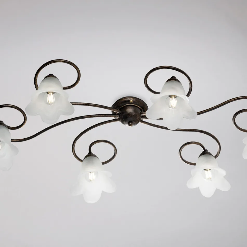 Tillverkad i Italien, glas- och metalllampa för raffinerade interiörer – Cometa Viadurini