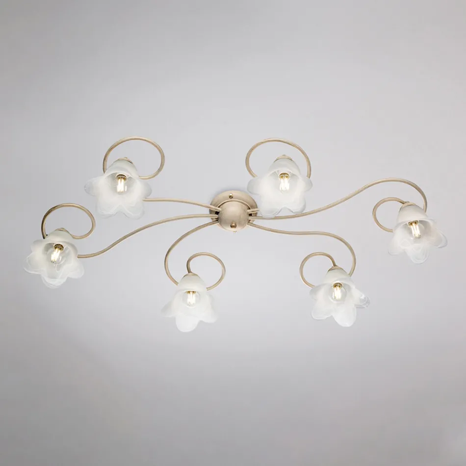 Tillverkad i Italien, glas- och metalllampa för raffinerade interiörer – Cometa Viadurini