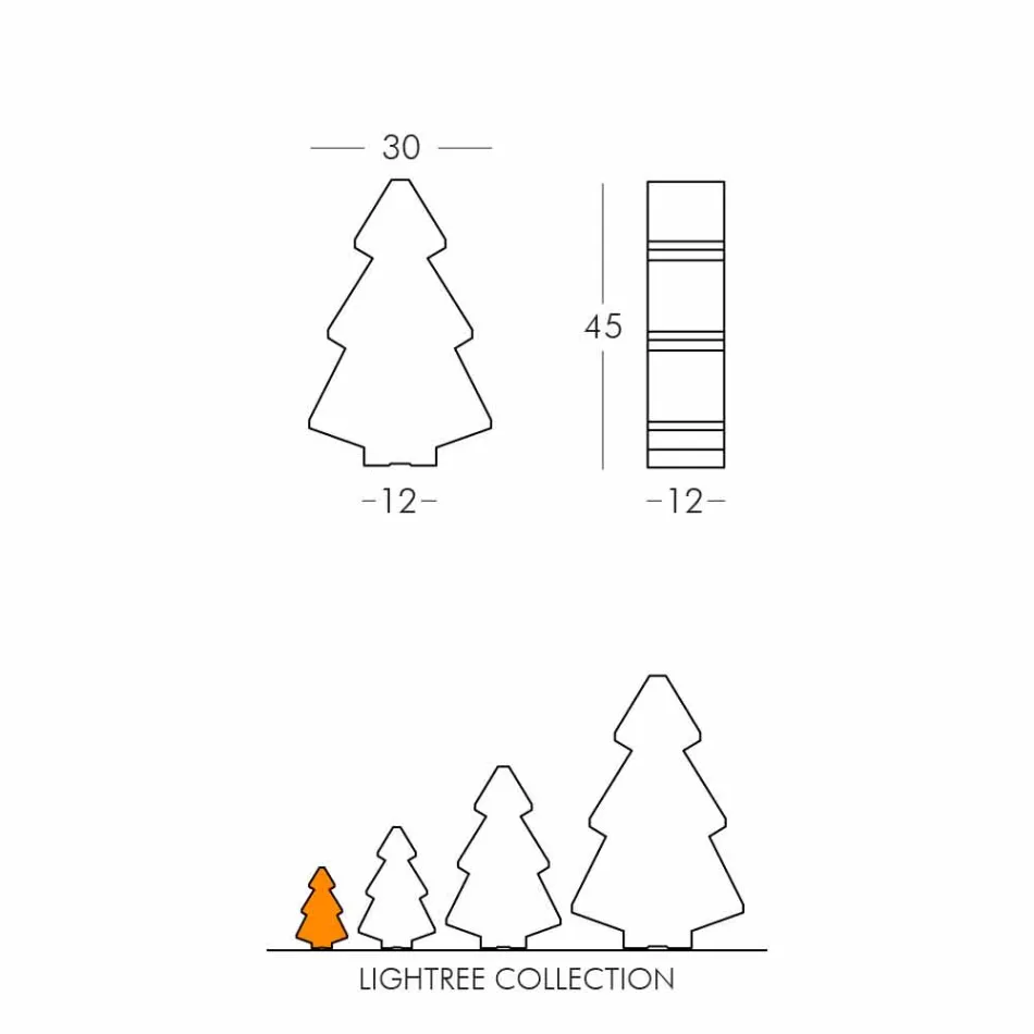Inredningslampa för bord / golv Slide Lightree julgran gjord i Italien Viadurini