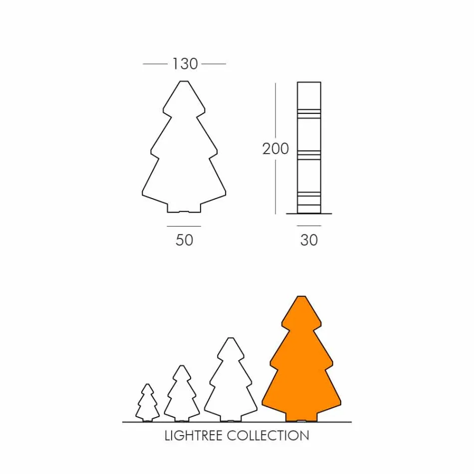 Inredningslampa för bord / golv Slide Lightree julgran gjord i Italien Viadurini