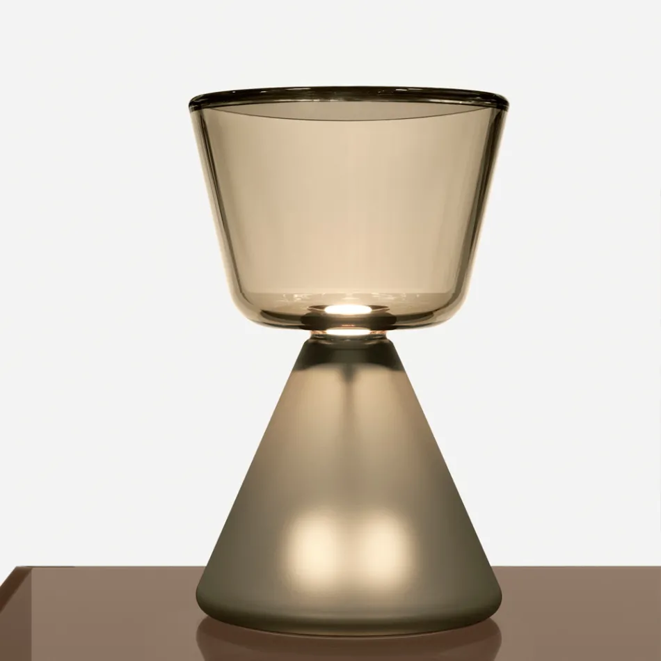 Murano LED-bordslampa i blåst glas Tillverkad i Italien - Isola Viadurini
