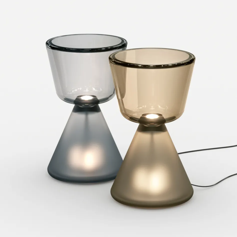 Murano LED-bordslampa i blåst glas Tillverkad i Italien - Isola Viadurini