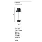 Led utomhusbordslampa Touch i metall och USB-laddning - Villard Viadurini