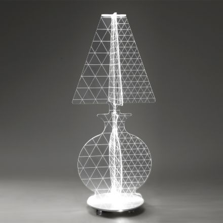 Modern lasermärkt plexiglas golvlampa 3 storlekar - Raissa Viadurini