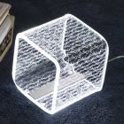 Ledlampa i Transparent Akryl Kristalllaserdekor - Robiola Viadurini