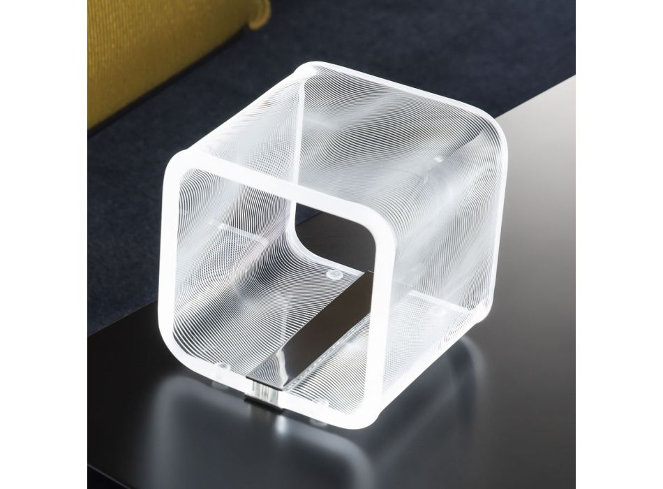 Ledlampa i Transparent Akryl Kristalllaserdekor - Robiola Viadurini