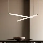 Modern LED-lampa i ribbat glas med exklusiv design tillverkad i Italien - Lys Viadurini