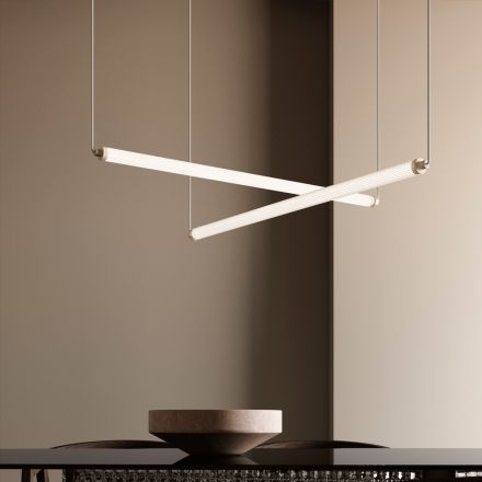 Modern LED-lampa i ribbat glas med exklusiv design tillverkad i Italien - Lys Viadurini