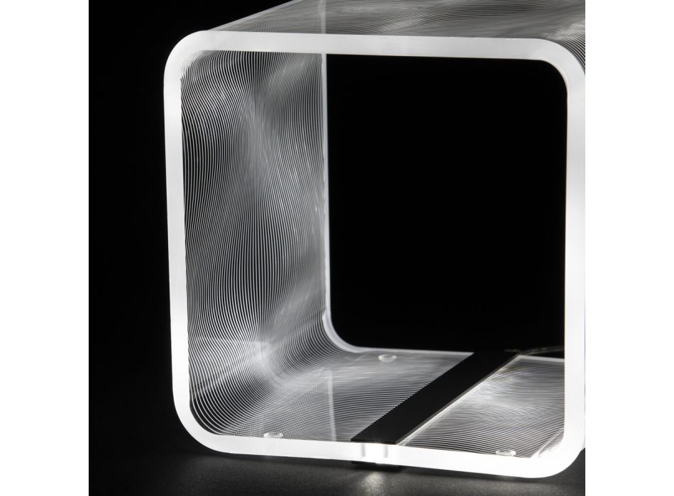 Ledlampa Lysande Transparent Akryl Soffbord Laser Decor - Robiola Viadurini