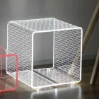 Ledlampa Lysande Transparent Akryl Soffbord Laser Decor - Robiola Viadurini