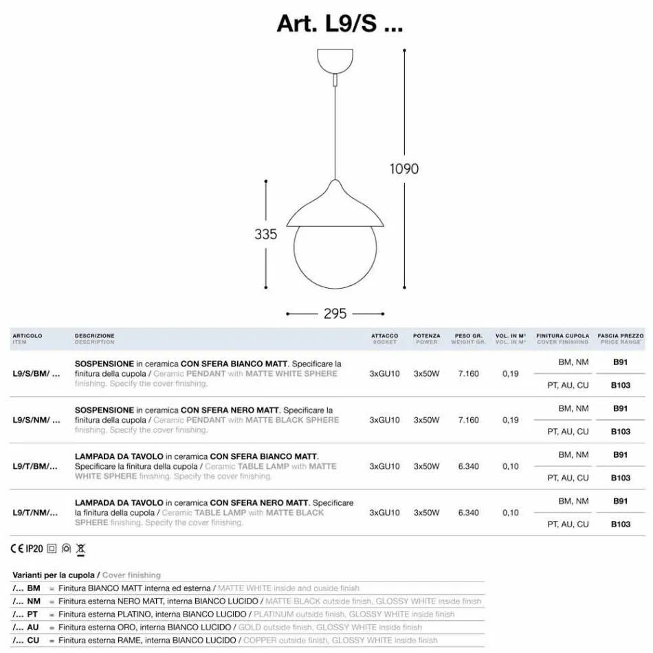 modern lampa keramisk suspension Den Lustri 9 Viadurini