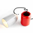 Moderna bordslampa av keramik och bokträ tillverkad i Italien Asien Viadurini