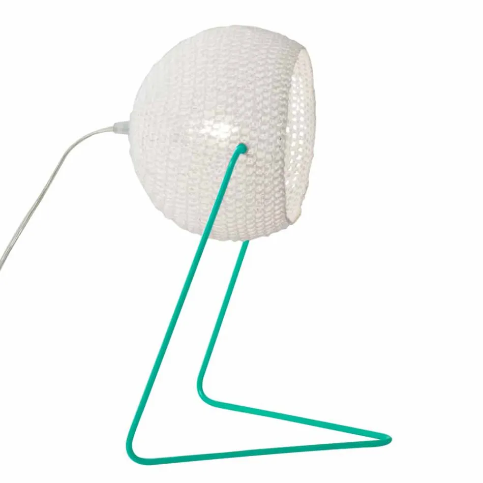 Moderna bordslampa In-es.artdesign Handgjord bomull T1 textur Viadurini