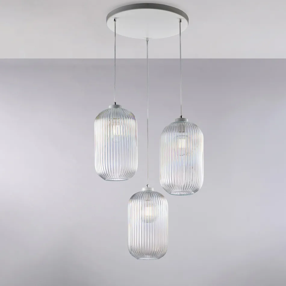 Modern lampa i glas och metall tillverkad i Italien, perfekt för alla rum - Aquila Viadurini