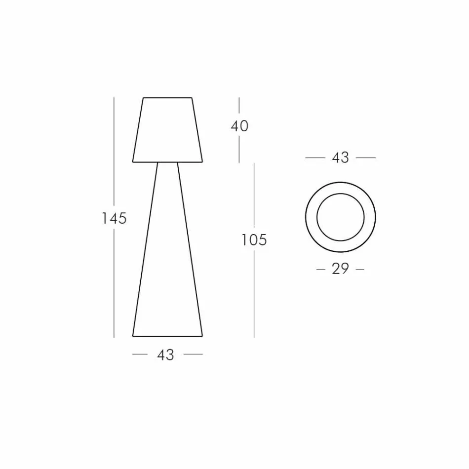 Modern utomhuslampa Slide Pivot ljus vit gjord i Italien Viadurini
