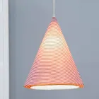 Modern upplyst lampa In-es.artdesign Jazz Stripe i färgad ull Viadurini