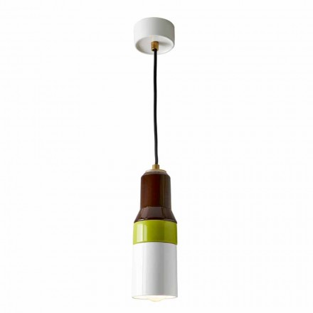Modern upplyst lampa i mässing och keramik gjord i Italien Asien Viadurini