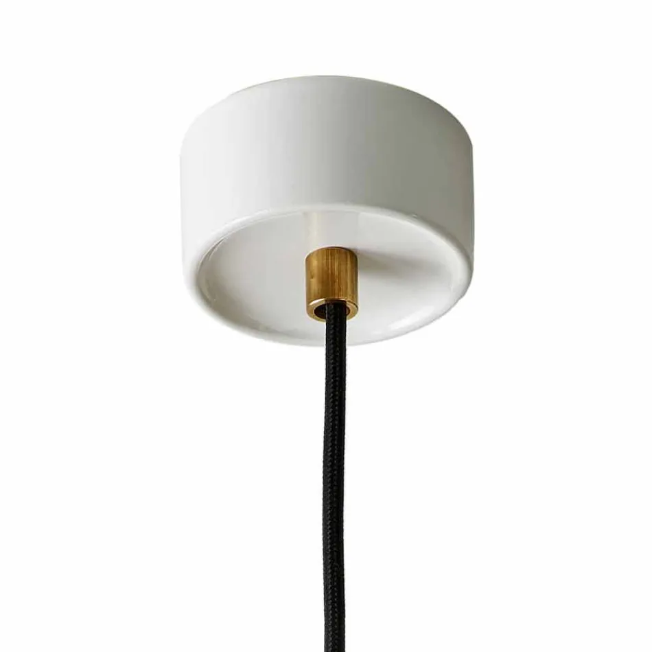 Modern upplyst lampa i mässing och keramik gjord i Italien Asien Viadurini