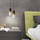 Modern upplyst lampa i mässing och keramik gjord i Italien Asien Viadurini