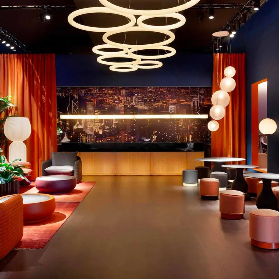 Modern rund upphängningslampa i polyeten Tillverkad i Italien - Slide Giotto Viadurini