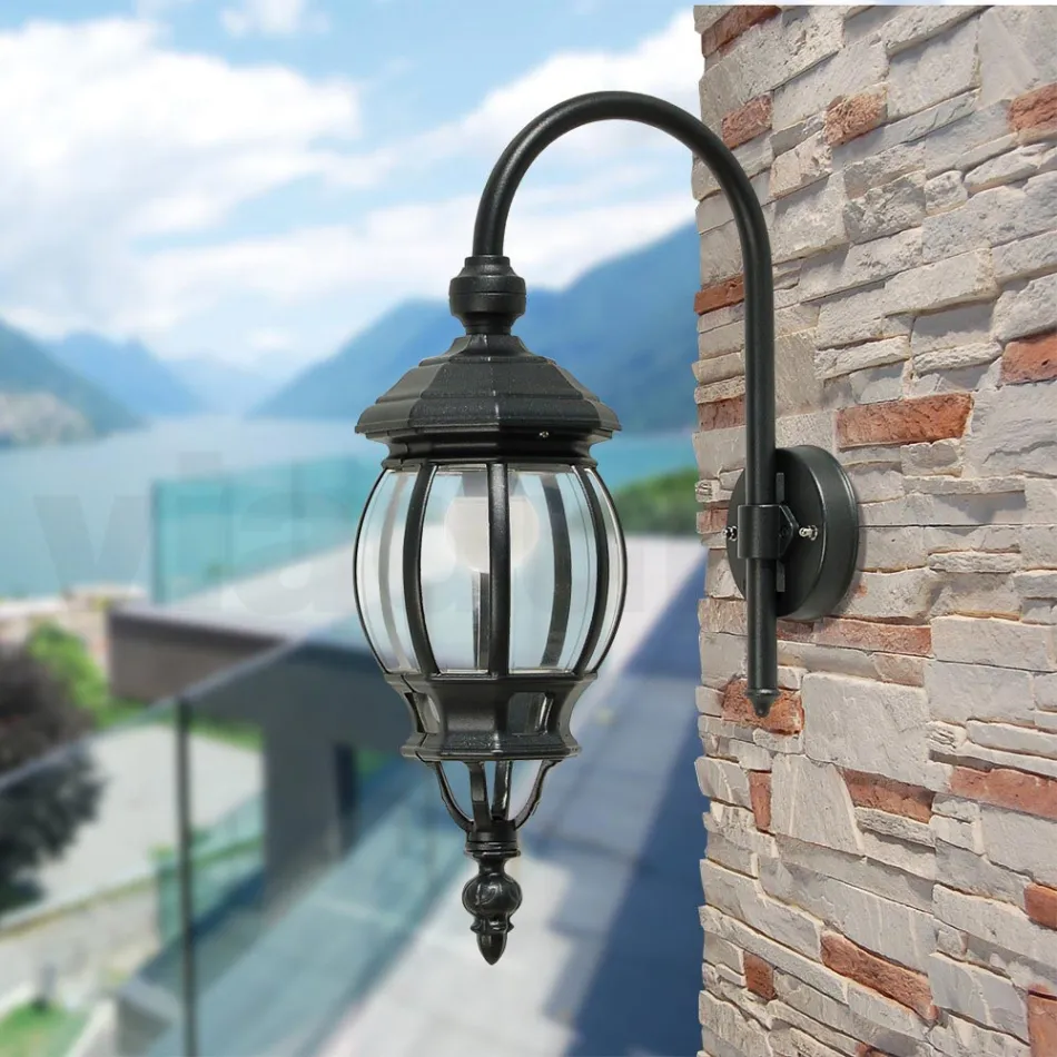 Vintage stil utomhus vägglampa i aluminium Tillverkad i Italien - Empire Viadurini