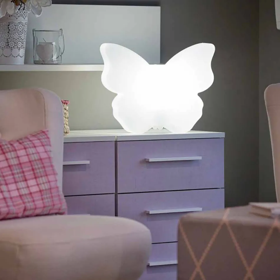 Lampa för exteriör eller interiör, White Butterfly Modern Design - Farfallastar Viadurini