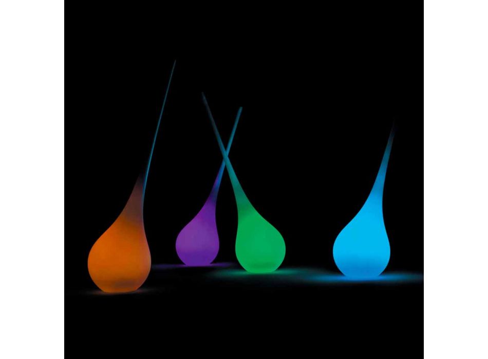 RGB Golvlampa Vas med dekor med plastdesign - Ampull av Myyour Viadurini