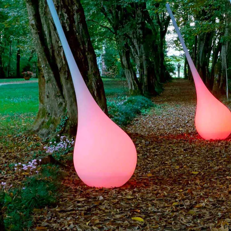 RGB Golvlampa Vas med dekor med plastdesign - Ampull av Myyour Viadurini