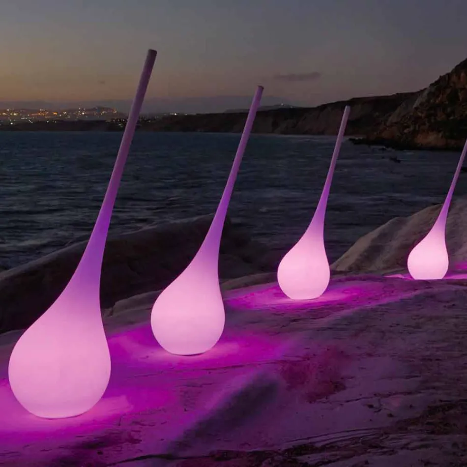 RGB Golvlampa Vas med dekor med plastdesign - Ampull av Myyour Viadurini