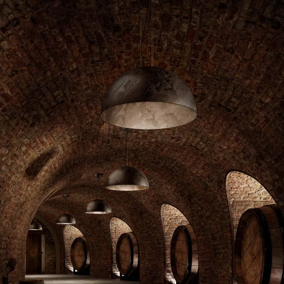 Rustik upphängningslampa Ø80 cm Galileo Il Fanale Viadurini