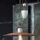 hantverk och ned lampa keramik och metall Kristen Ferroluce Viadurini