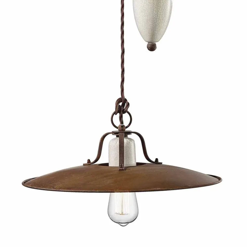 hantverk och ned lampa keramik och metall Kristen Ferroluce Viadurini