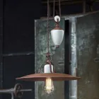 hantverk och ned lampa keramik och metall Kristen Ferroluce Viadurini