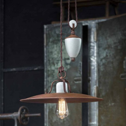 hantverk och ned lampa keramik och metall Kristen Ferroluce Viadurini