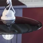 Upphängd ups och downs lampa i vit keramik och svart metall - power Viadurini